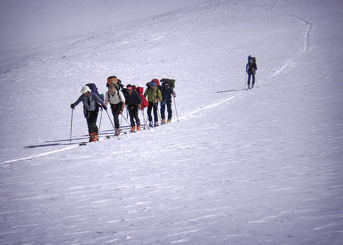 scialpinismo salita al breithorn